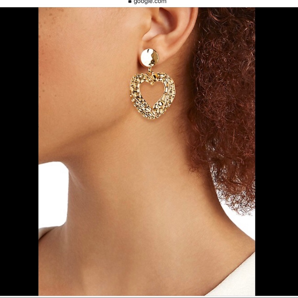 LAST PAIR NEW KENNETH JAY LANE OPEN HEART EARRINGS - Picture 2 of 7